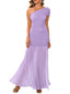 "Zyora" One-Shoulder Pleated Maxi Dress