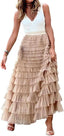 🌸 Rylie | Ruffle Romance Tiered Tulle Maxi Skirt