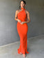 "Carmen" One-Shoulder Draped Gown