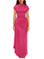 "Velise" Ruched High-Slit Maxi Dress