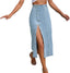 👖 The Drew | Front-Slit Denim Midi Skirt
