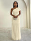 "Zyora" One-Shoulder Pleated Maxi Dress