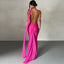 "Carmen" One-Shoulder Draped Gown