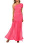 "Zyora" One-Shoulder Pleated Maxi Dress