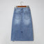 Jolene | Distressed Asymmetrical Denim Midi Skirt