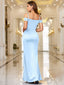 Off-Shoulder Wrap Ruched Split Hem Satin Evening Dress