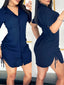 Zyanna | Short Sleeve Button-Up Dress with Waist Tie
