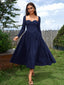"Vienna" Long Sleeve Off-Shoulder Midi Dress