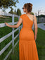 "Zyora" One-Shoulder Pleated Maxi Dress