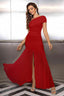 "Zyora" One-Shoulder Pleated Maxi Dress