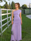 "Zyora" One-Shoulder Pleated Maxi Dress