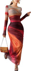 “Aura” Tie-Dye Mesh Maxi Dress