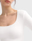 "Gigi" Square-Neck Sculpt Tee