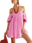 Mirelia | Babydoll Puff Sleeve Tie-Back Dress