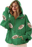 “Game Day” Football Print Zip-Up Hoodie