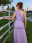 "Zyora" One-Shoulder Pleated Maxi Dress