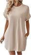 Aurelia | Round Neck Short Sleeve Mini Dress