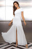 "Zyora" One-Shoulder Pleated Maxi Dress