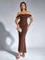 Veyora | Off The Shoulder Corset Maxi Dress