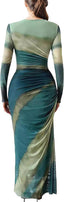 “Aura” Tie-Dye Mesh Maxi Dress