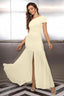 "Zyora" One-Shoulder Pleated Maxi Dress
