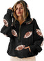 “Game Day” Football Print Zip-Up Hoodie