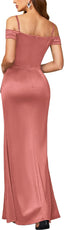 "Anastasia" Satin Off-Shoulder Gown