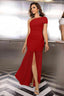 "Zyora" One-Shoulder Pleated Maxi Dress