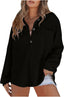 "Reese" Waffle-Knit Button Top