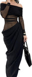 "Reva" Asymmetric Cutout Maxi Dress