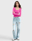 "Gigi" Square-Neck Sculpt Tee