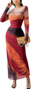 “Aura” Tie-Dye Mesh Maxi Dress