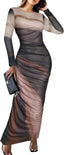 “Aura” Tie-Dye Mesh Maxi Dress