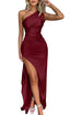 Zerava | One-Shoulder High Split Maxi Dress