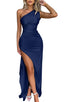 Zerava | One-Shoulder High Split Maxi Dress