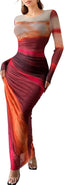 “Aura” Tie-Dye Mesh Maxi Dress