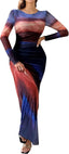 “Aura” Tie-Dye Mesh Maxi Dress