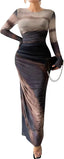 “Aura” Tie-Dye Mesh Maxi Dress
