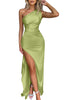 Zerava | One-Shoulder High Split Maxi Dress