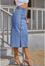 👖 The Drew | Front-Slit Denim Midi Skirt