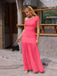 "Zyora" One-Shoulder Pleated Maxi Dress