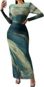 “Aura” Tie-Dye Mesh Maxi Dress