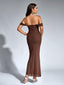 Veyora | Off The Shoulder Corset Maxi Dress