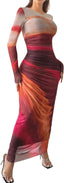 “Aura” Tie-Dye Mesh Maxi Dress