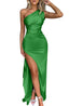 Zerava | One-Shoulder High Split Maxi Dress