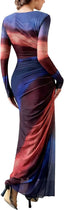 “Aura” Tie-Dye Mesh Maxi Dress