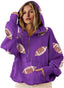 “Game Day” Football Print Zip-Up Hoodie