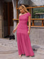 "Zyora" One-Shoulder Pleated Maxi Dress