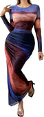 “Aura” Tie-Dye Mesh Maxi Dress