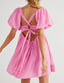 Mirelia | Babydoll Puff Sleeve Tie-Back Dress